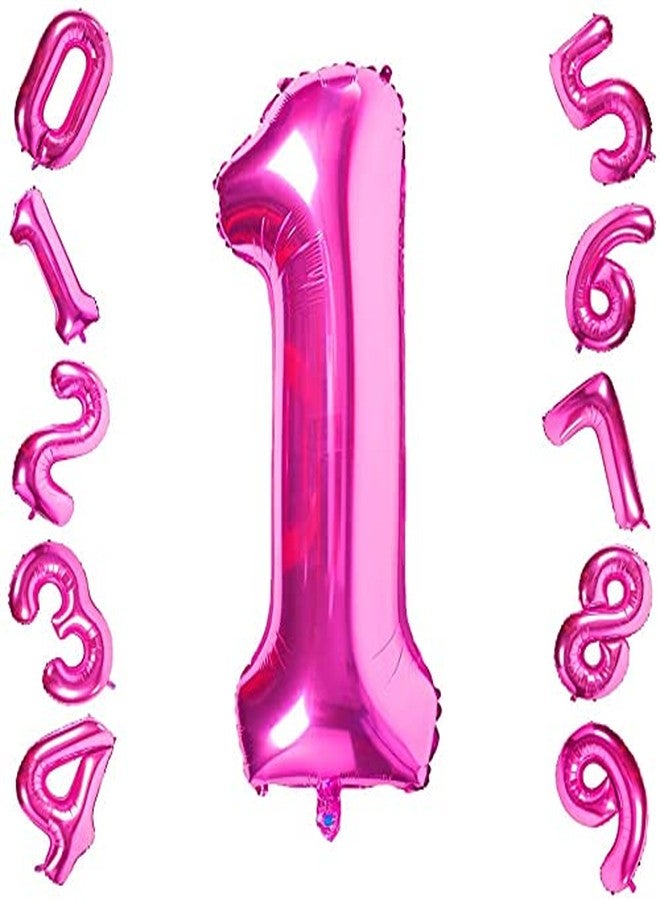 Atpata Funky 1 Number Pink Foil Balloon 40 inch Size Birthday Decoration Items | Happy Birthday Decoration Kit | 1st Year Birthday Party Anniversary Wedding Decorations - Image 1